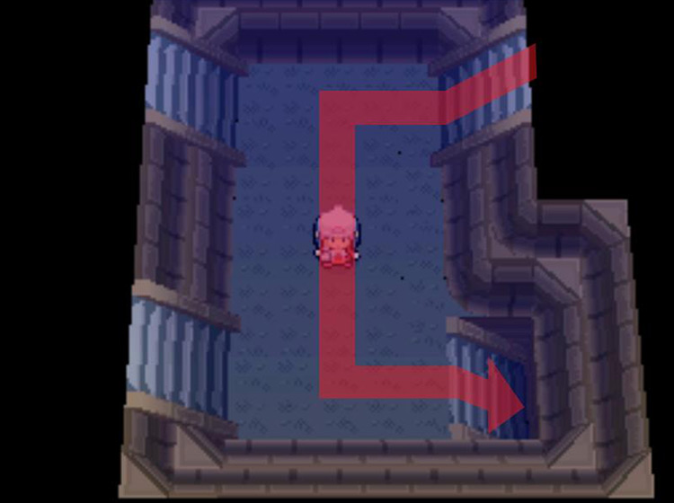 Heading down the southeastern staircase / Pokémon Platinum