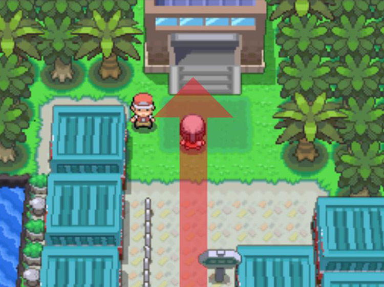 Heading through the gate to reach Route 225 / Pokémon Platinum