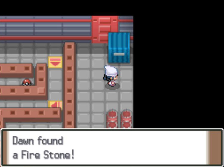 Picking up the Fire Stone in the Fuego Ironworks / Pokémon Platinum