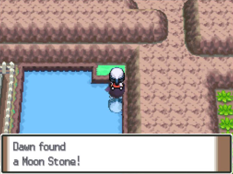 Picking up a Moon Stone in Eterna City / Pokémon Platinum