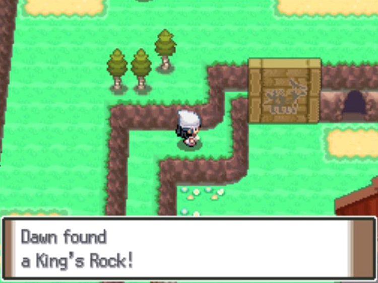 Obtaining the hidden King’s Rock in Celestic Town. / Pokémon Platinum