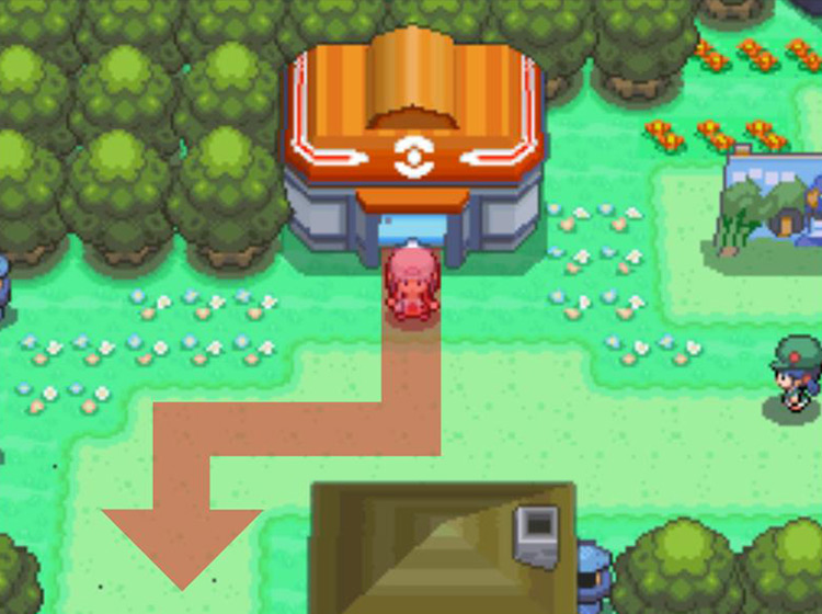 Heading southward from Pastoria City’s Pokémon Center / Pokémon Platinum