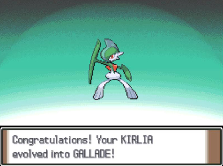 The newly-evolved Gallade / Pokémon Platinum