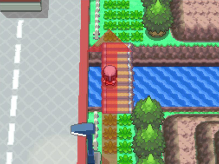 Crossing the bridge to the north / Pokémon Platinum