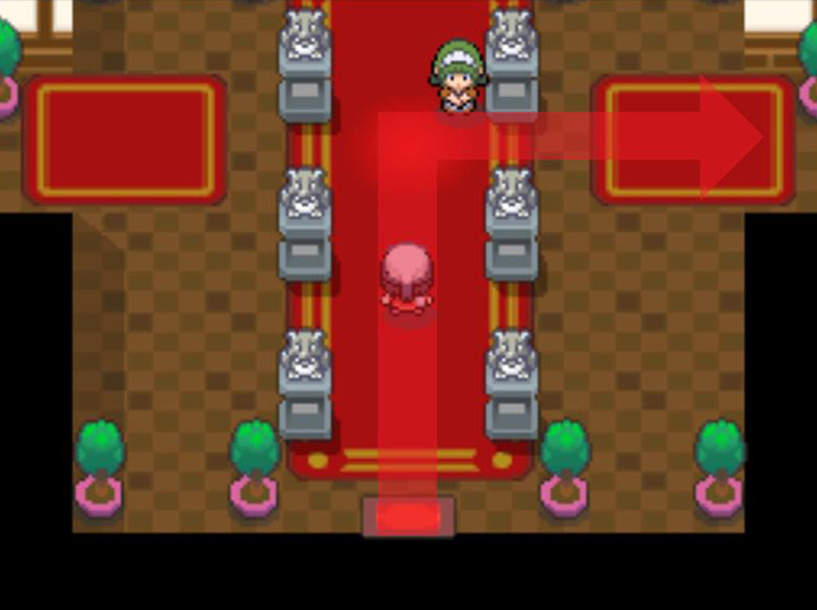 Taking the right hallway branching off of the entrance hall / Pokémon Platinum