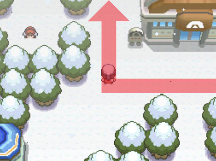 Making a north turn at the Snowpoint Gym / Pokémon Platinum