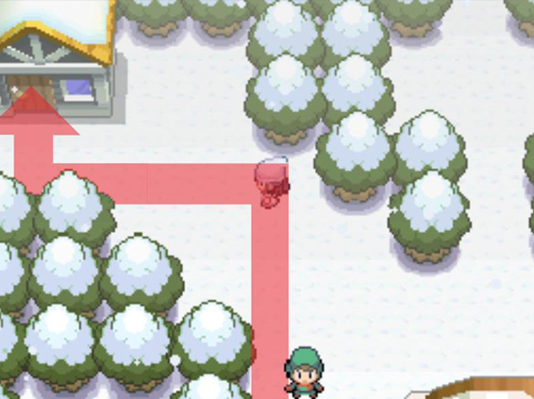 Entering Mindy’s home in the northwest corner of town / Pokémon Platinum
