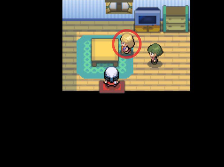 Mindy inside her house in Snowpoint City / Pokémon Platinum