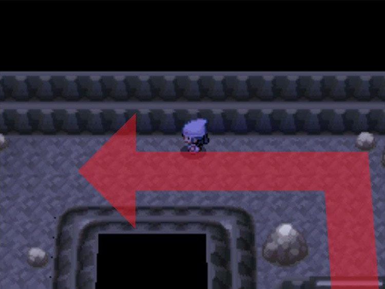 Making a left at the top of the stairs. / Pokémon Platinum
