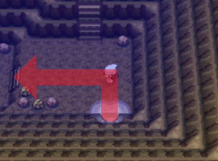 Turning left to go downstairs. / Pokémon Platinum