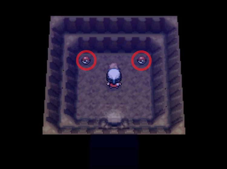 Entering the chamber containing the two orbs. / Pokémon Platinum