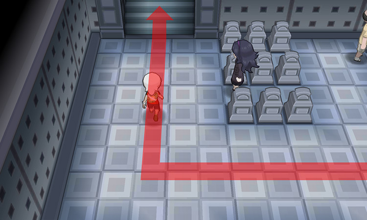 The staircase leading to the second floor / Pokémon ORAS