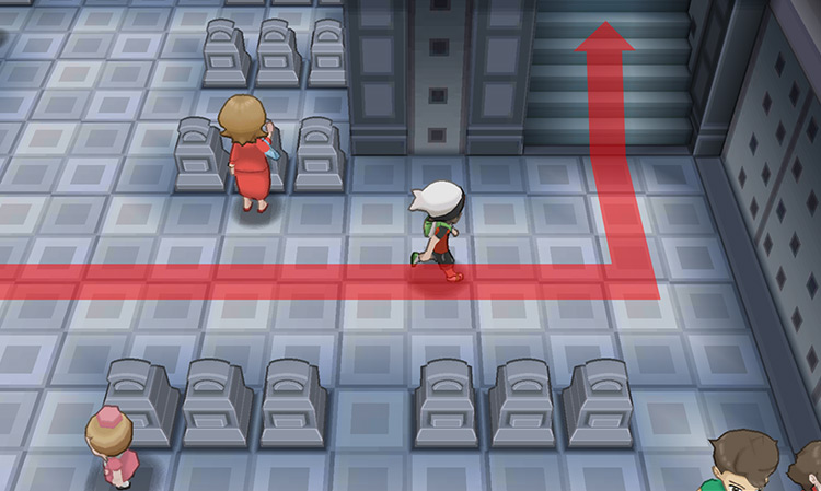The staircase leading to the third floor / Pokémon ORAS
