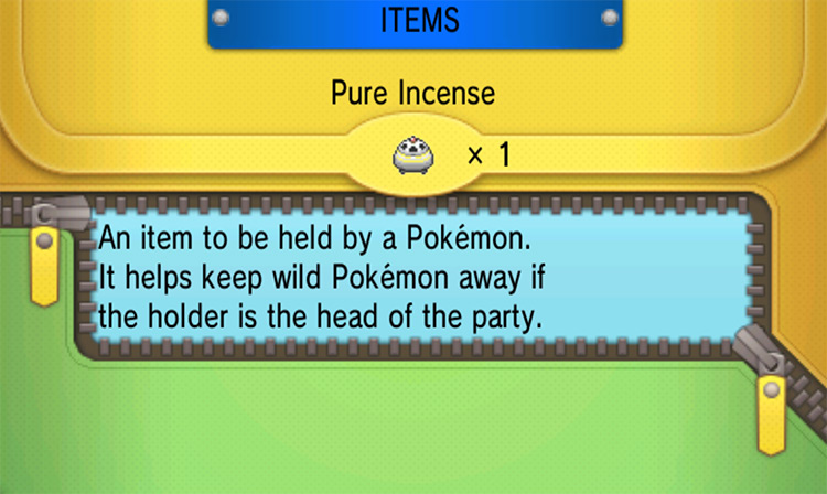 Viewing the Pure Incense in-game / Pokémon ORAS