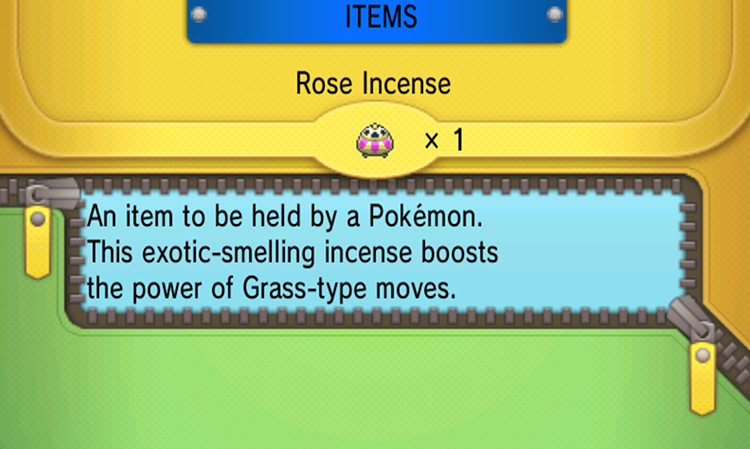 Viewing the Rose Incense in-game / Pokémon ORAS