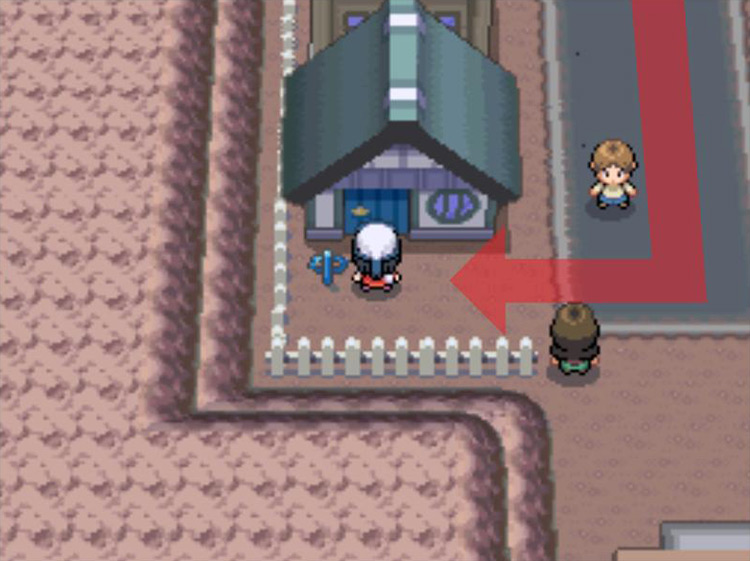 Entering the southwestern house in Eterna City. / Pokémon Platinum