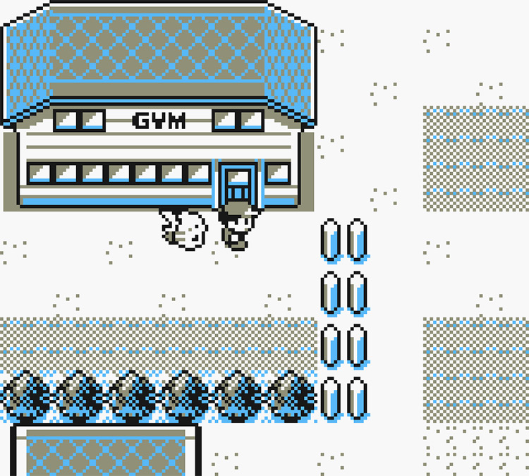 In front of the Pewter City Gym’s front door / Pokémon Yellow