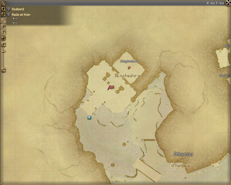 Varshahn’s map location in Radz-at-Han / Final Fantasy XIV