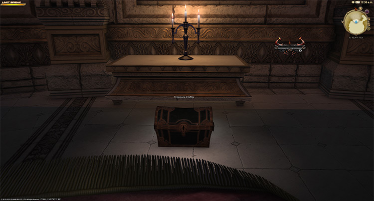 One of the four extra coffers inside The Fell Court of Troia / Final Fantasy XIV