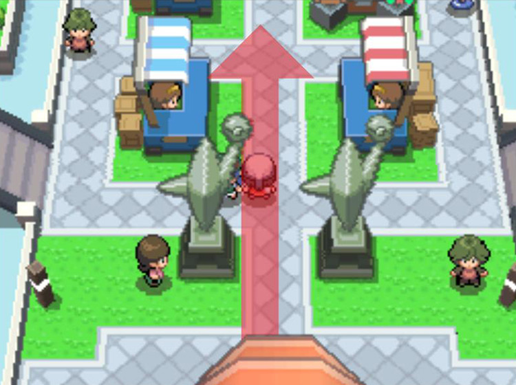 Passing the various stands of the Exchange Service Corner / Pokémon Platinum