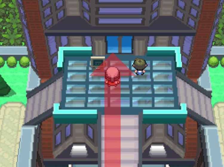 Entering the front door of the Battle Tower / Pokémon Platinum