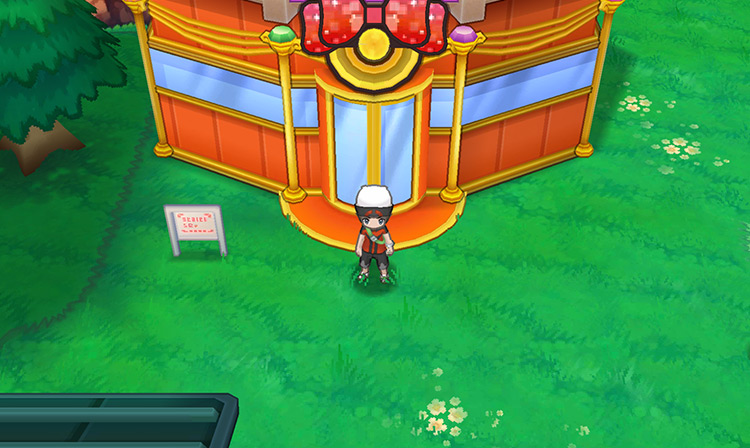 In front of the Contest Spectacular Hall in Verdanturf Town / Pokémon ORAS