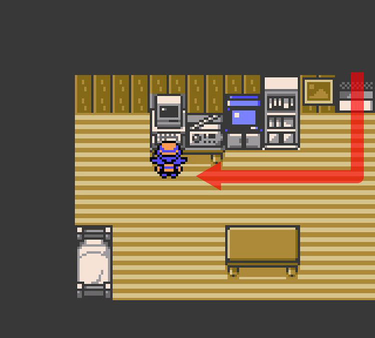 Facing the PC in your room / Pokémon Crystal