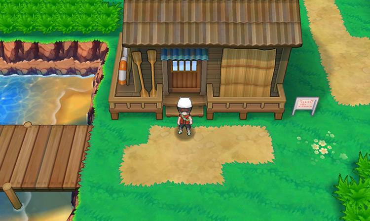 In front of Mr. Briney’s Cottage on Route 104 / Pokémon ORAS