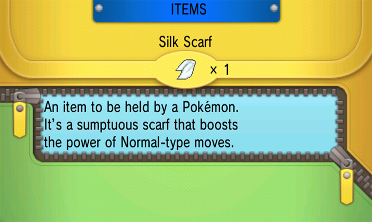 Viewing the Silk Scarf in-game / Pokémon ORAS