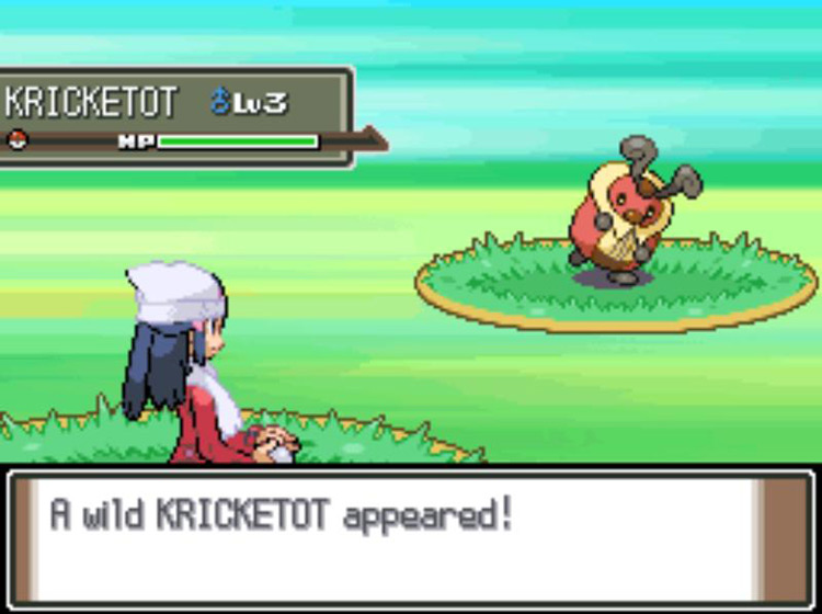 Finding a wild Kricketot on Route 201. / Pokémon Platinum