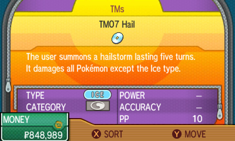 TM07 in-game description. / Pokémon Ultra Sun and Ultra Moon