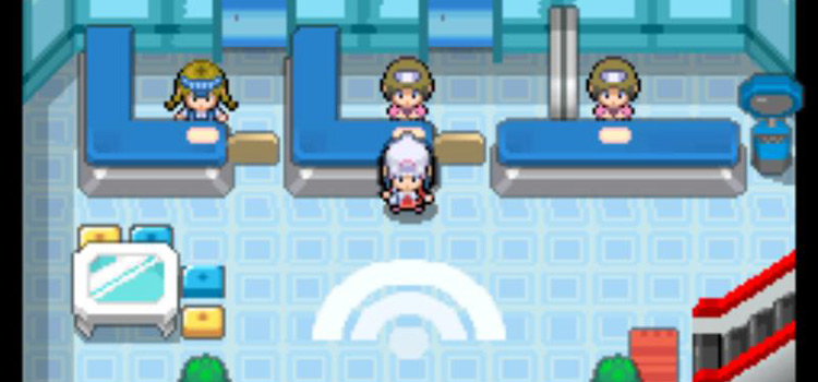 In the basement of a Pokémon Center in Platinum