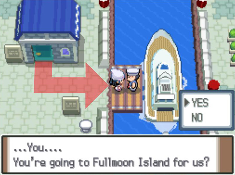 Volunteering to search for a Lunar Wing on Fullmoon Island / Pokémon Platinum