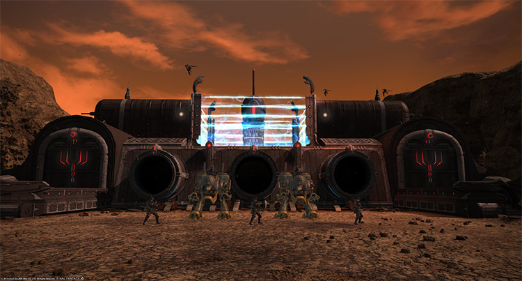 Magitek Fortress guarded by Tempered Imperials and Telotek Predators / Final Fantasy XIV