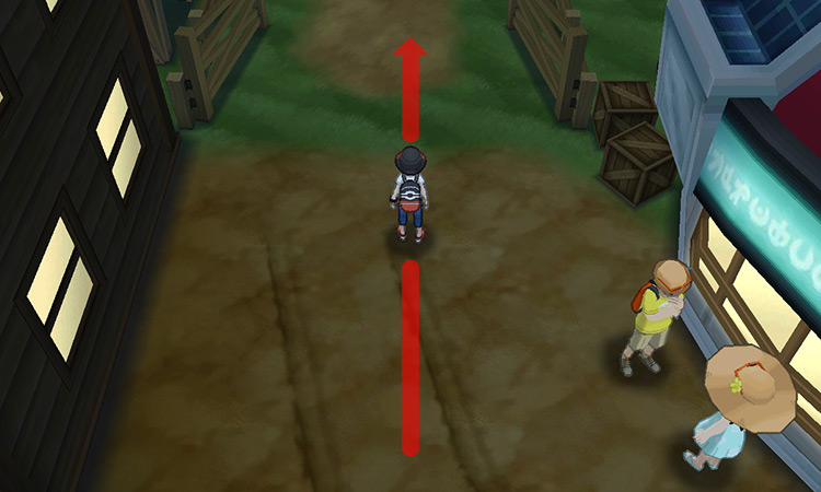 Taking the north exit of Paniola Town, to Paniola Ranch. / Pokémon Ultra Sun and Ultra Moon