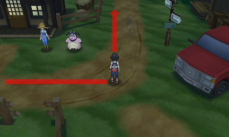 Walking along the dirt path and heading north. / Pokémon Ultra Sun and Ultra Moon