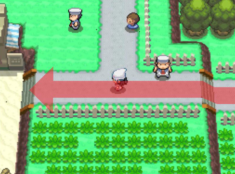 Heading westward onto the beach. / Pokémon Platinum