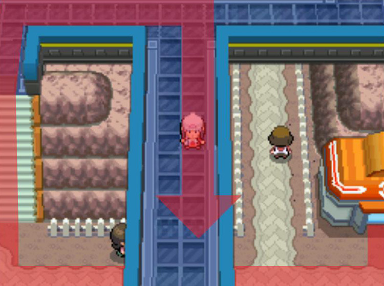Climbing the stairs and heading toward the southeastern corner of town / Pokémon Platinum