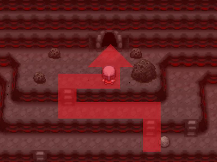 Moving up the staircases and through the doorway / Pokémon Platinum