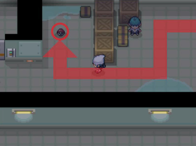 Examining the item behind the boxes / Pokémon Platinum