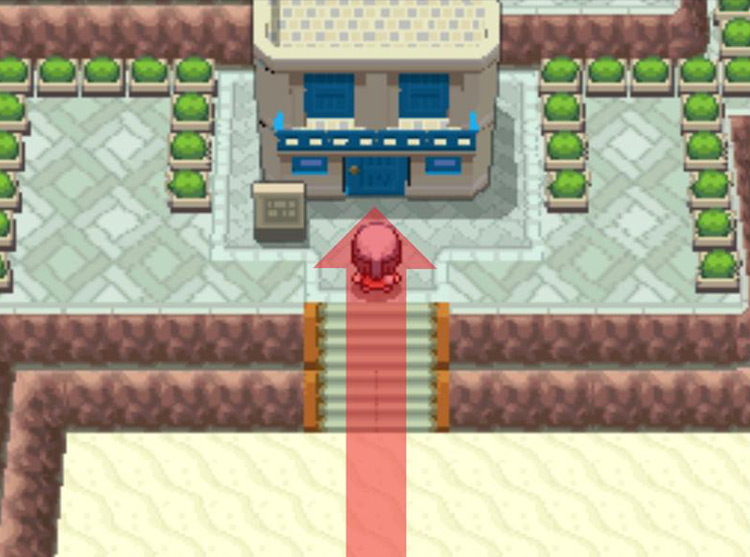 Entering the Hotel Grand Lake’s front desk/reception building / Pokémon Platinum