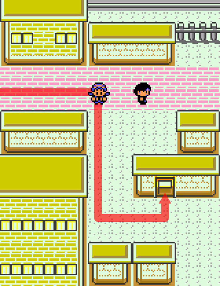 Approaching the Friendship Rater’s house. / Pokémon Crystal