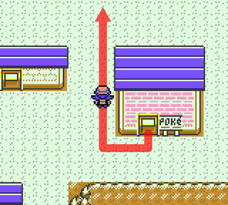 Going north from the Pokémon Center in Cianwood City / Pokémon Crystal