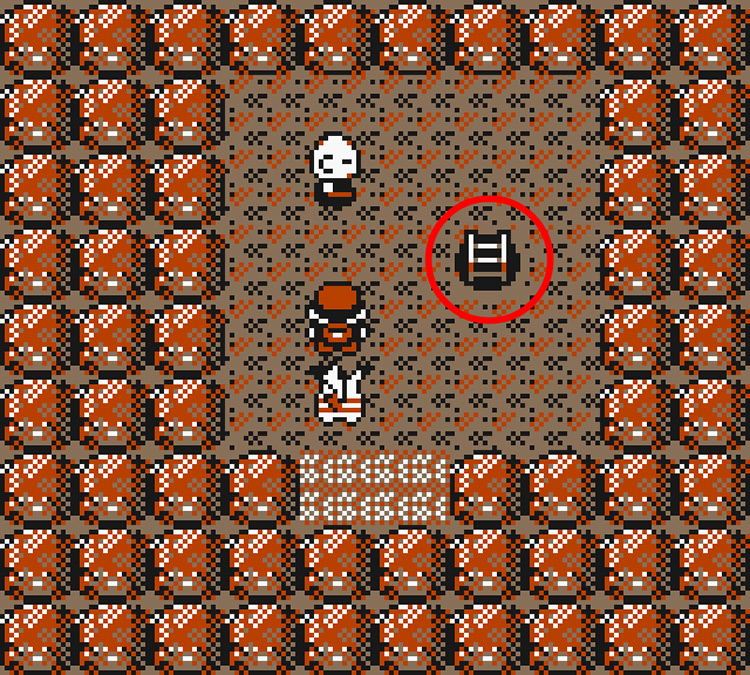 Inside the Diglett’s Cave entrance on Route 11 / Pokémon Yellow