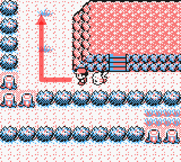 At the bottom of the left side stairs of the first rock in the east area / Pokémon Yellow