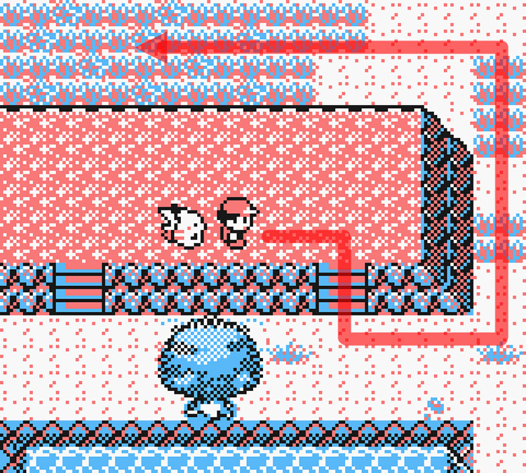 On top of the second rock with stairs in the east area / Pokémon Yellow
