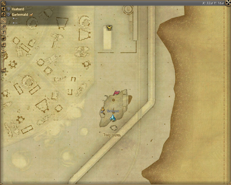 Alphinaud’s map location in Garlemald / Final Fantasy XIV
