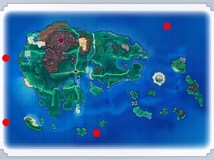 Mirage Islands where Venomoth can be found / Pokémon Omega Ruby and Alpha Sapphire