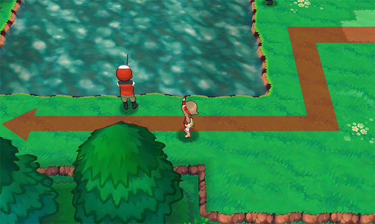 Walking past a fishing pond / Pokémon Omega Ruby and Alpha Sapphire