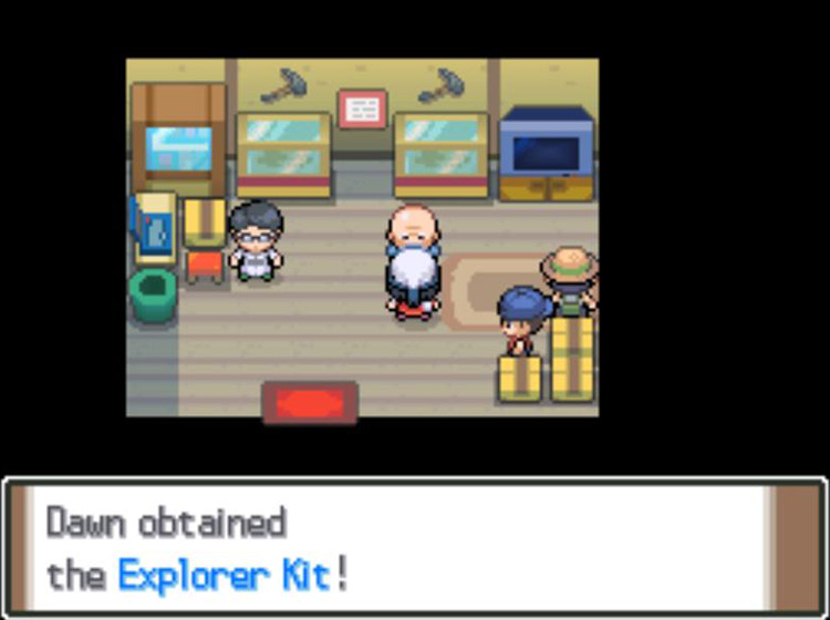 Receiving the Explorer Kit from Eterna City’s Underground Man / Pokémon Platinum